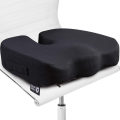 Seat Cushion Pillow for Office Chair - 100% Memory Foam Firm Coccyx Pad - Tailbone, Sciatica, Lower Back Pain Relief - Contoured Posture Corrector for Car